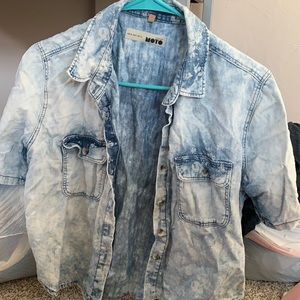 Cropped Denim Button Up from Topshop